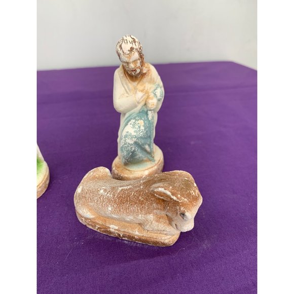 Vintage Chalk Wear Nativity Replacement lot set six pieces - Picture 4 of 12